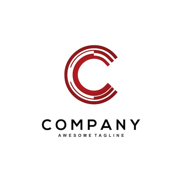 Logo con diseño de letra c