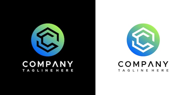 Logo con diseño de letra c