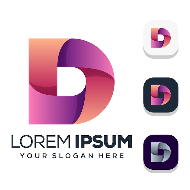 Logo con diseño de letra d