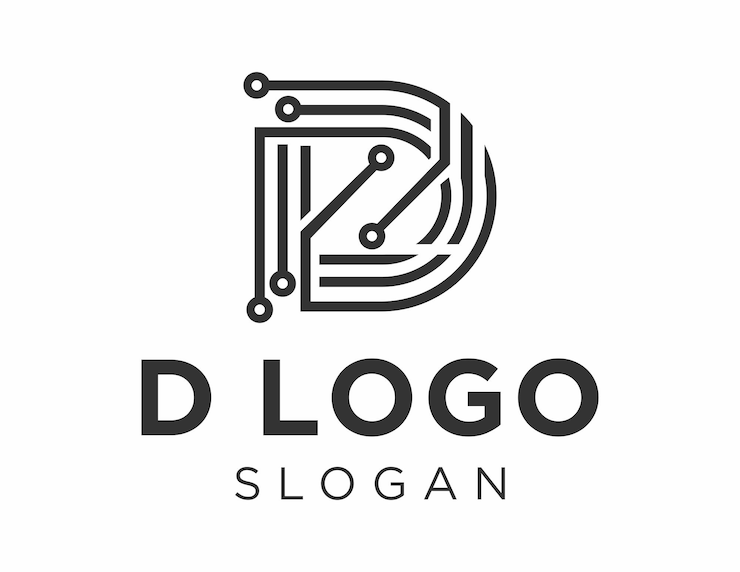 Vector logo con diseño de letra d