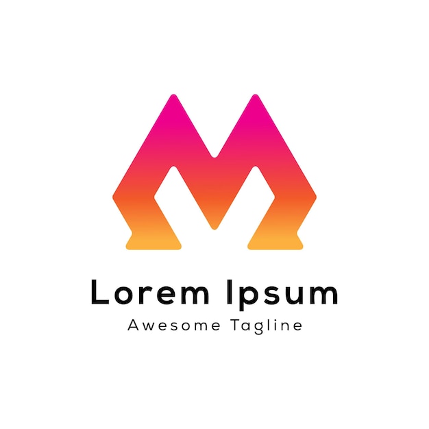 Logo con diseño de letra m