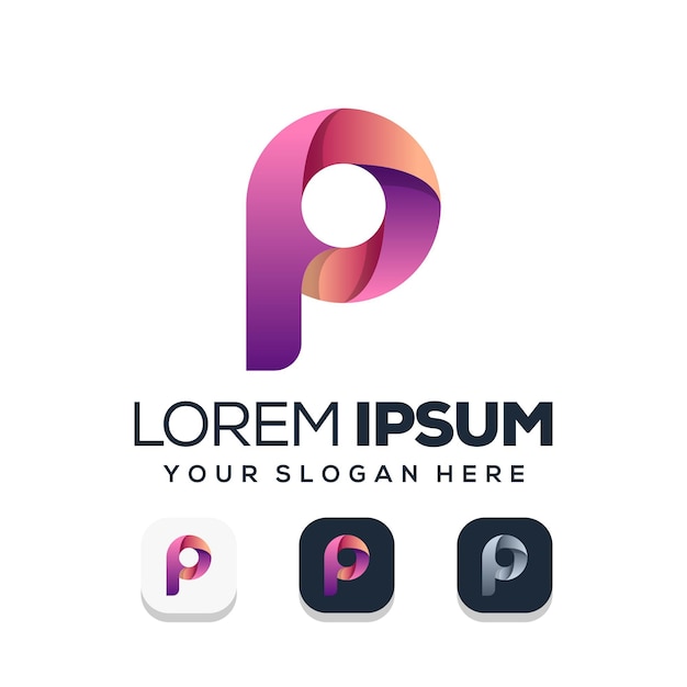 Logo con diseño de letra p