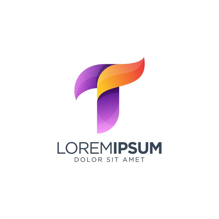 Vector logo con diseño de letra t