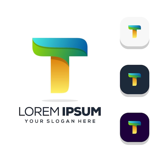 Logo con diseño de letra t