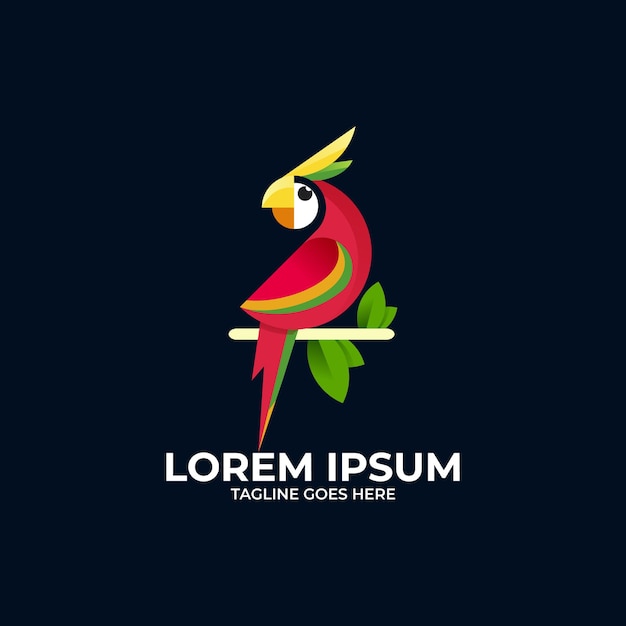 Logo con diseño de loro