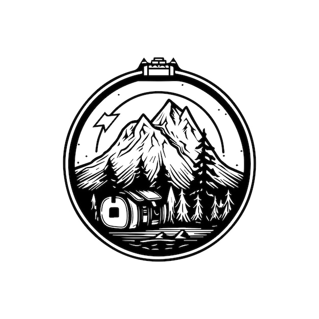 Logo con diseño de montaña