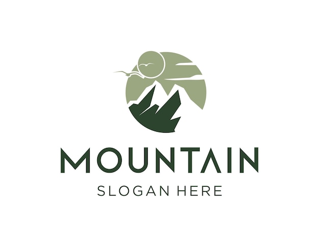 Logo con diseño de montaña