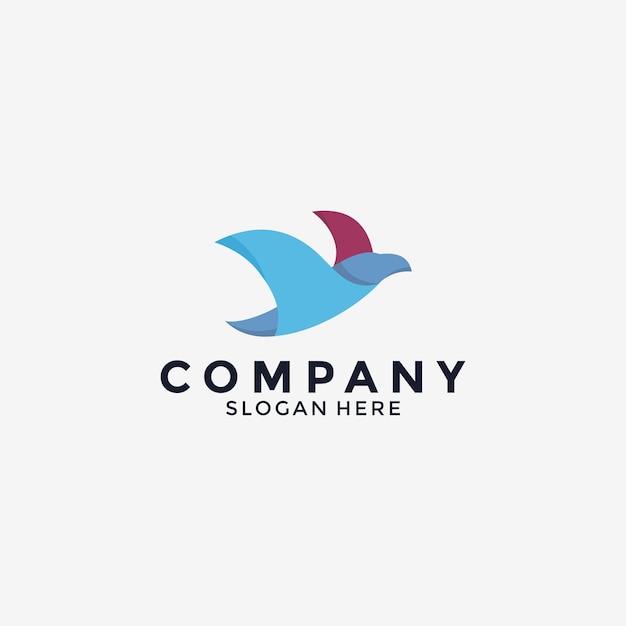 Logo con diseño de pájaro