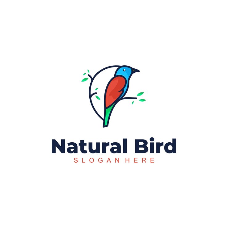 Logo con diseño de pájaro