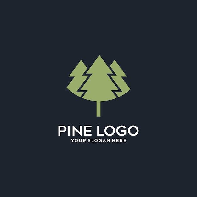 Logo con diseño de pino