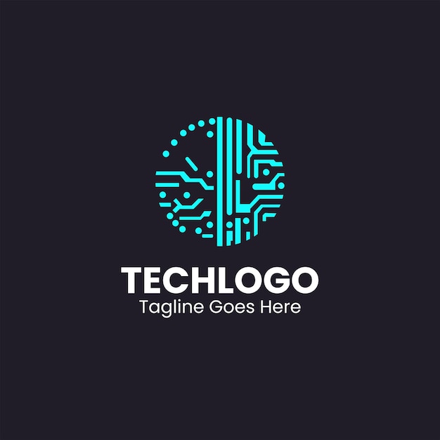 Logo con diseño de tecnología