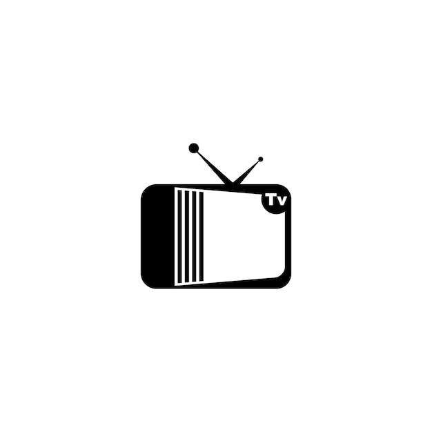 Logo con diseño de televisión