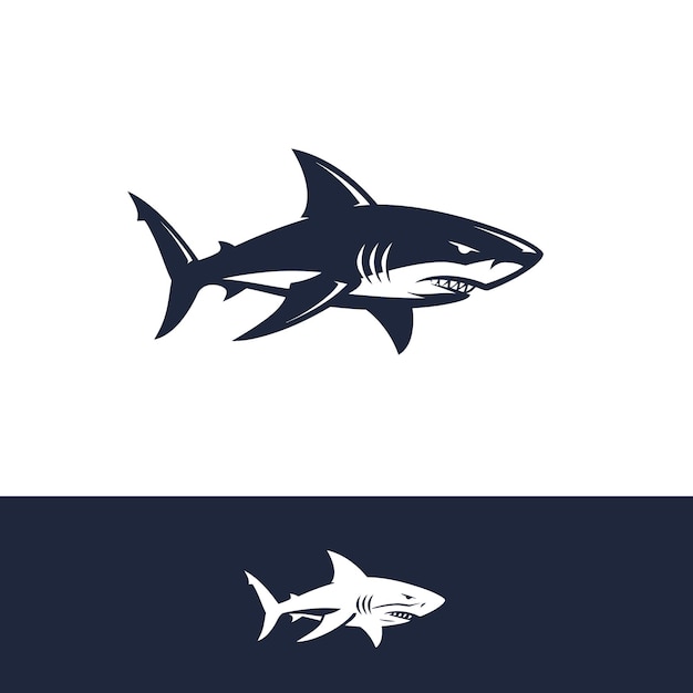 Logo con diseño de tiburón