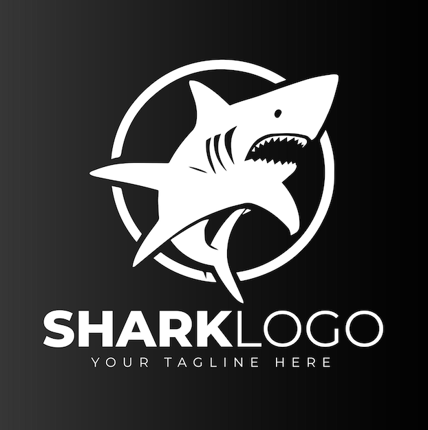 Logo con diseño de tiburón