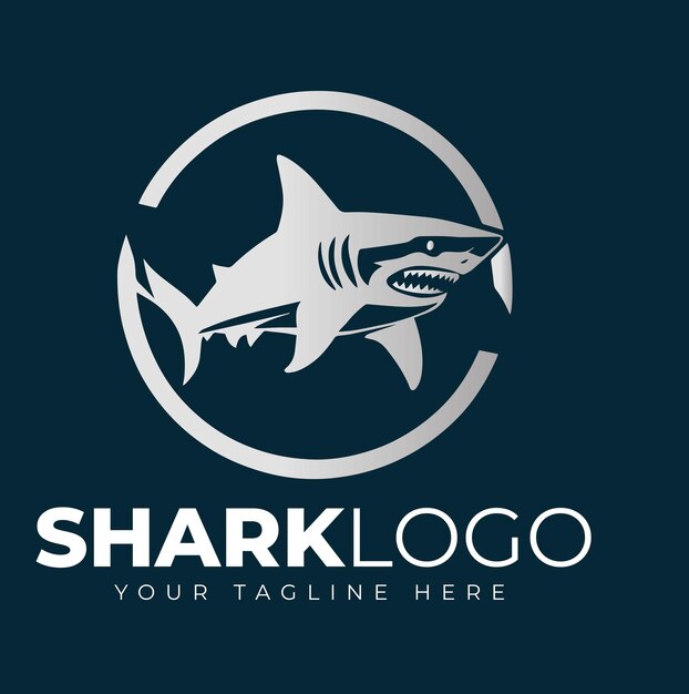 Logo con diseño de tiburón