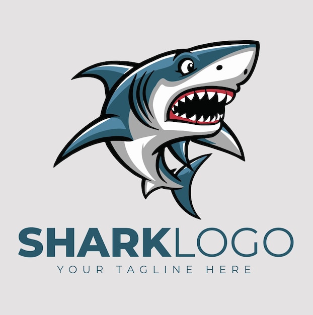 Logo con diseño de tiburón