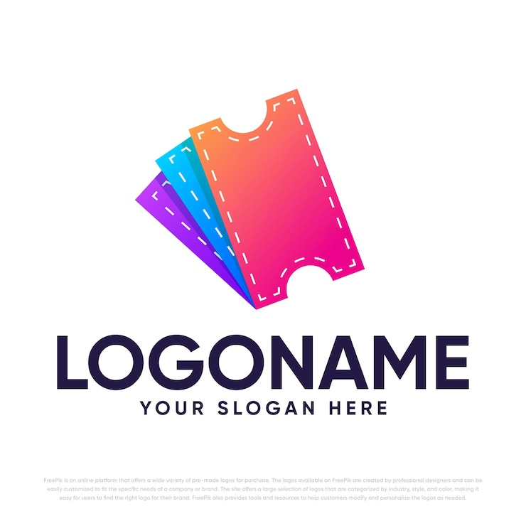 Vector logo con diseño de tique