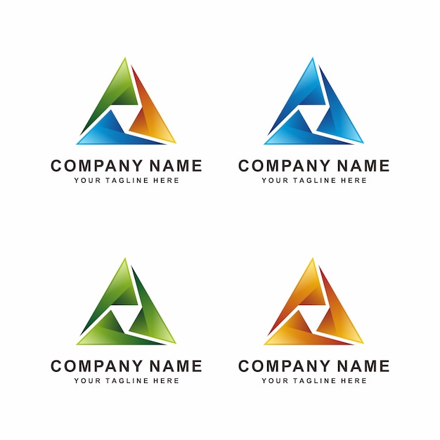Logo con diseño de triángulo