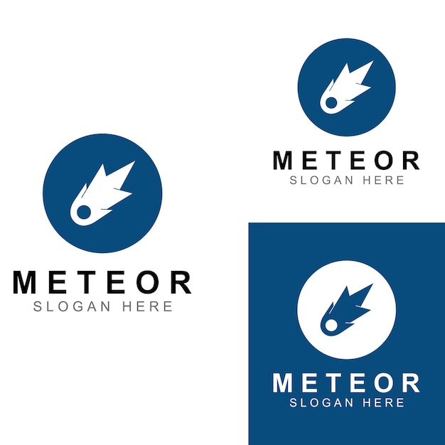 Logo diseño vector plantilla ilustración meteorito u objeto espacial