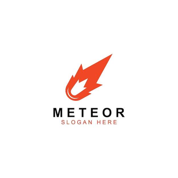 Logo diseño vector plantilla ilustración meteorito u objeto espacial