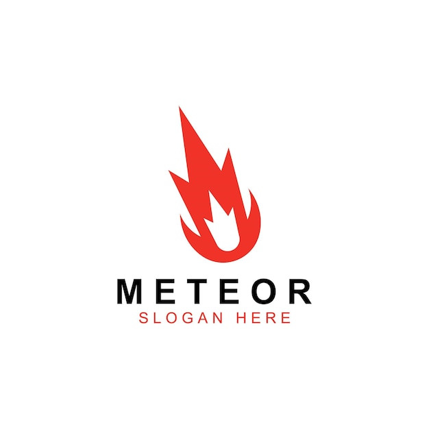 Logo diseño vector plantilla ilustración meteorito u objeto espacial