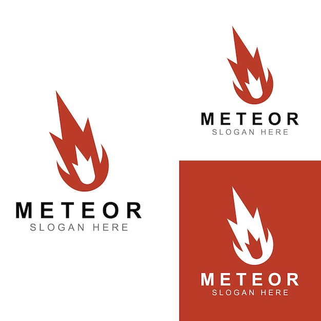 Logo diseño vector plantilla ilustración meteorito u objeto espacial