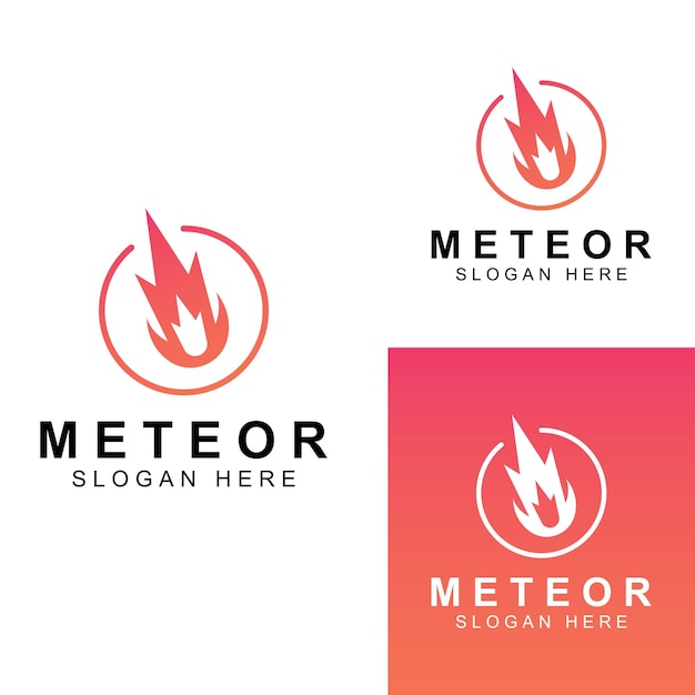 Logo diseño vector plantilla ilustración meteorito u objeto espacial