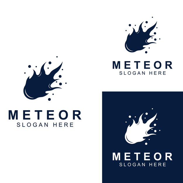 Logo diseño vector plantilla ilustración meteorito u objeto espacial