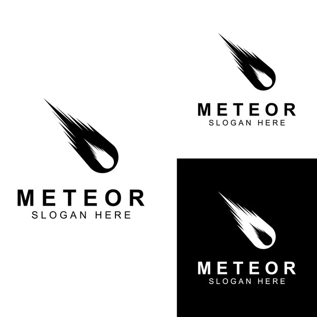 Logo diseño vector plantilla ilustración meteorito u objeto espacial