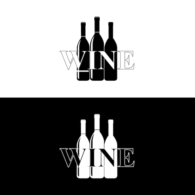 Logo con diseño de vino