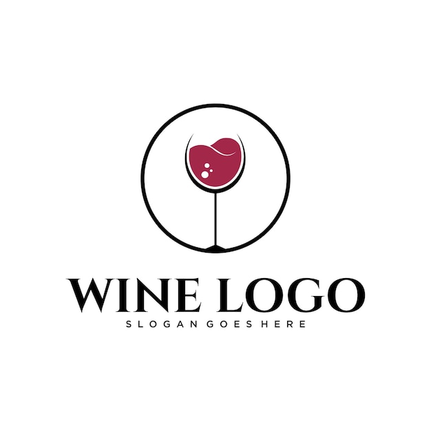 Logo con diseño de vino