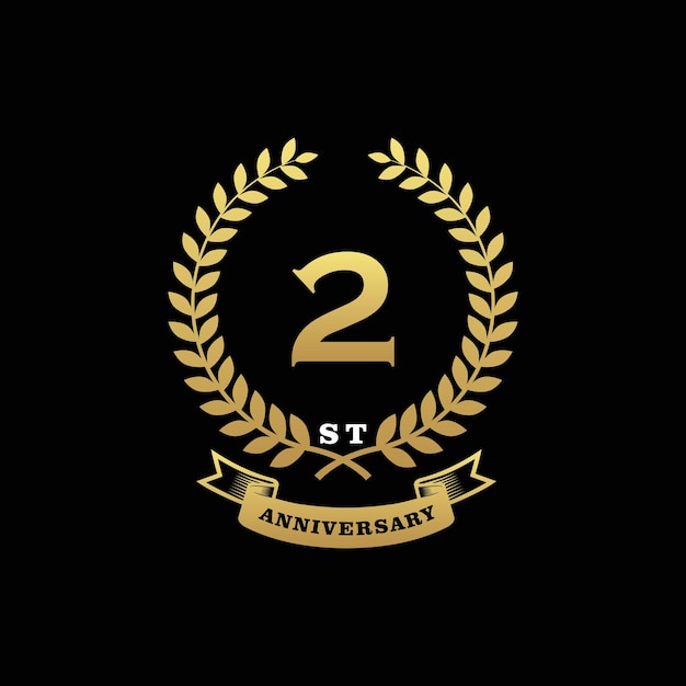 logo dorado del 2º aniversario