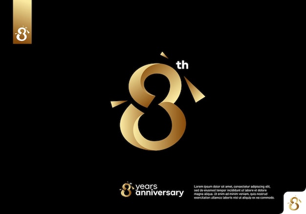 Logo dorado por el 8º aniversario