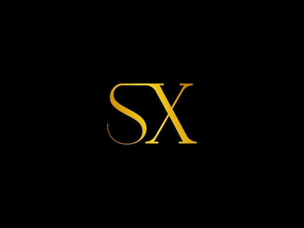 Un logo dorado para una empresa llamada sx