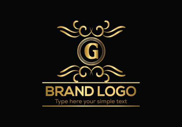 Vector un logo dorado con la letra g