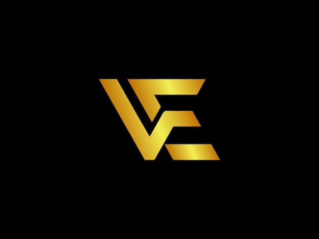 Logo dorado y negro con la letra v