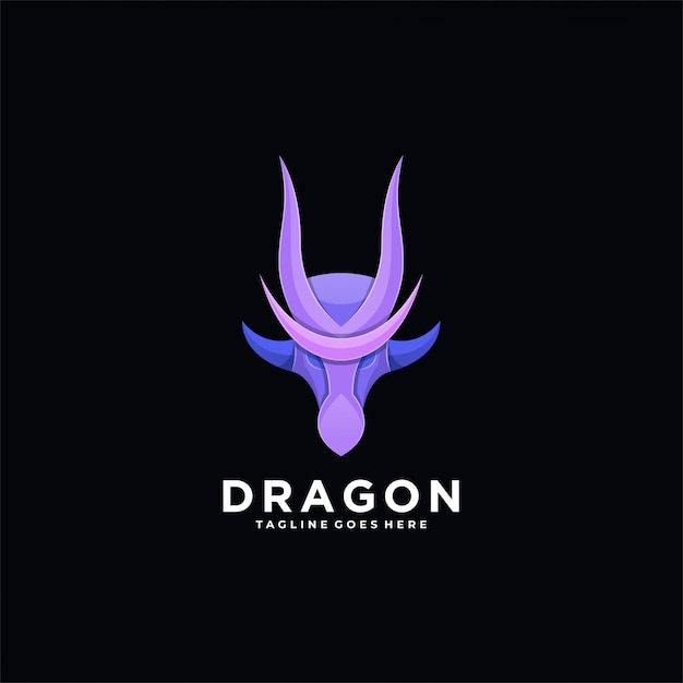 Logo Dragon Head Gradient Colorido