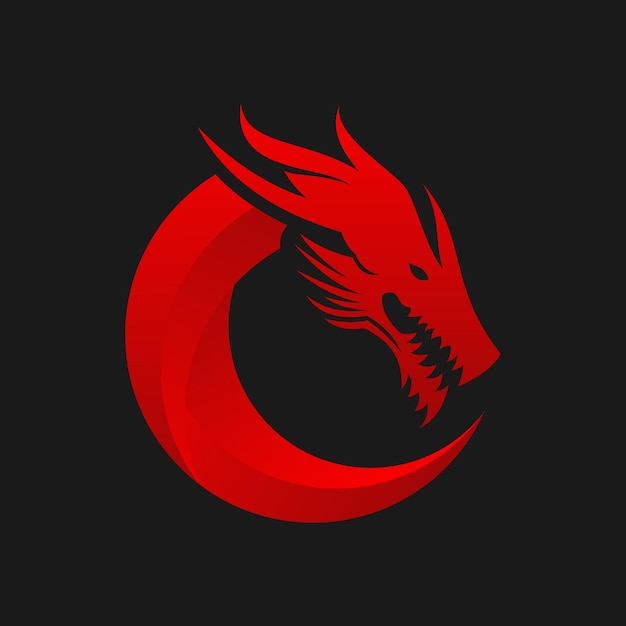 Logo de dragon rojo