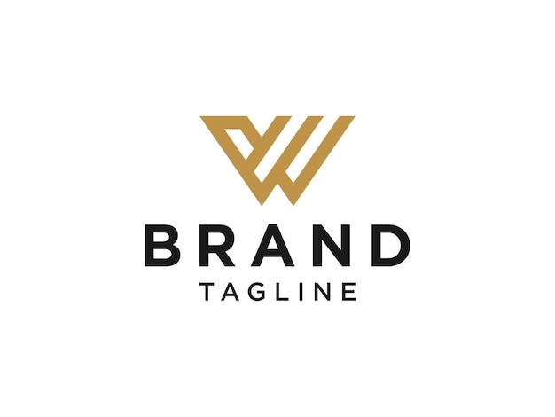 Logo de edificio de arquitectura de construcción de letra W de oro.