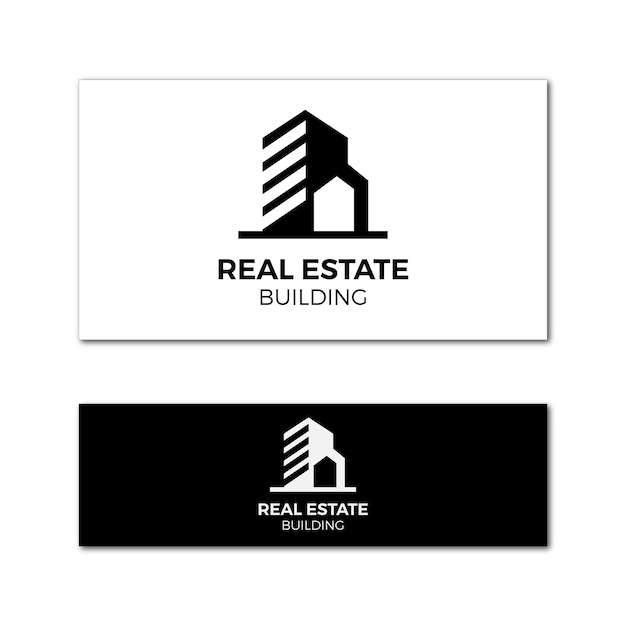 Logo de edificio inmobiliario para marca corporativa
