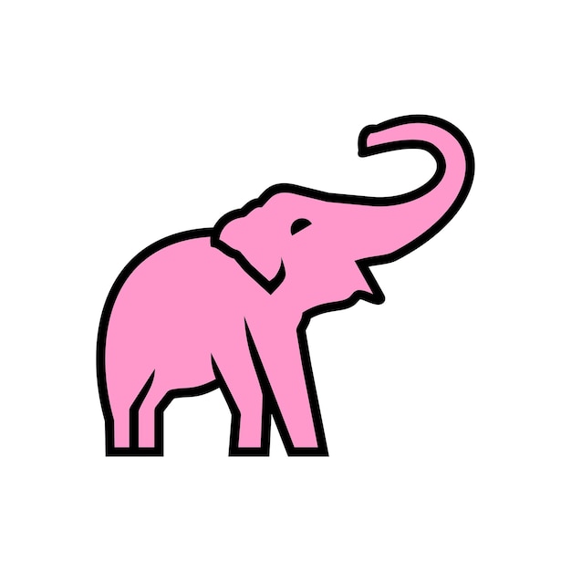 Vector logo elefante mascota estilo de dibujos animados