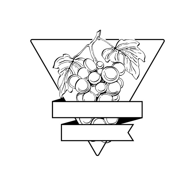 Vector logo emblema de uva