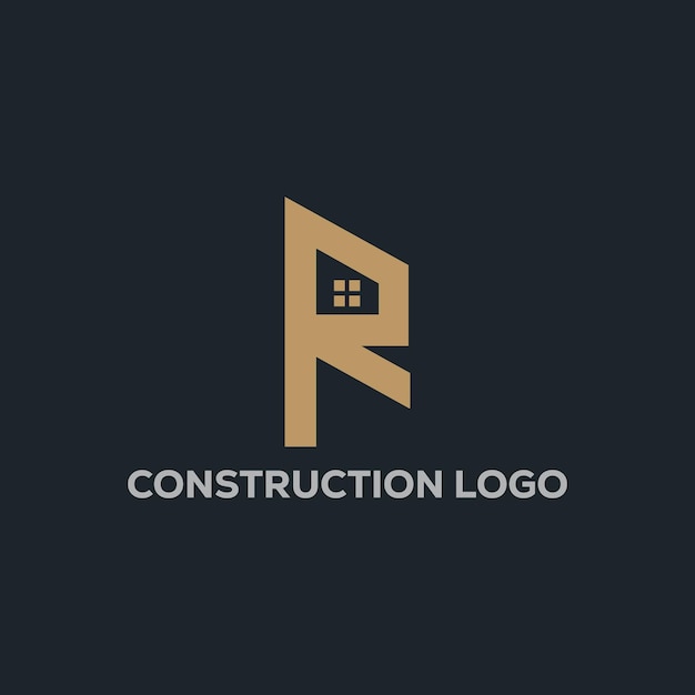 Un logo para una empresa constructora con una letra p