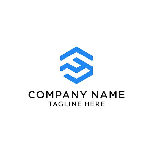 Un logo para una empresa e y e con un cuadrado azul