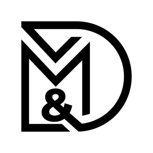 Un logo para una empresa llamada m & d.