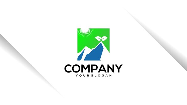 Un logo para una empresa que es una montaña y una montaña.