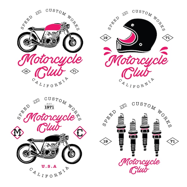 Logo de encargo de la motocicleta de la vendimia