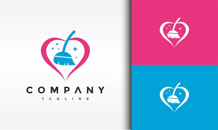 Vector logo de escoba de amor