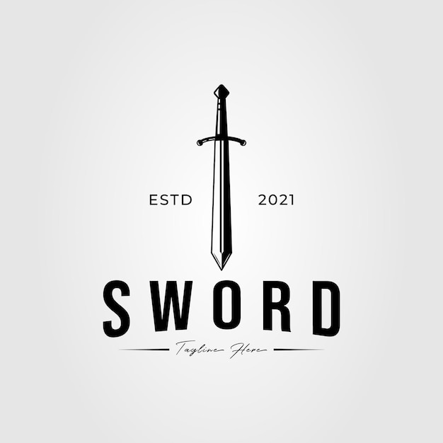 Vector un logo de espada que dice espada.