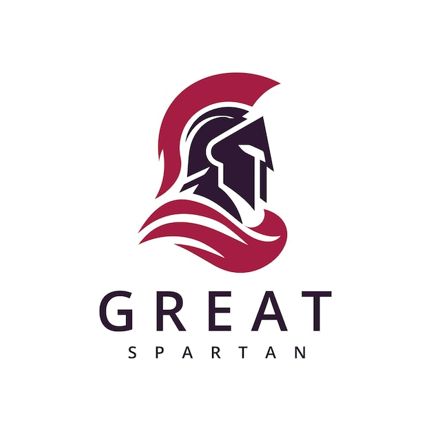 Logo de Esparta Casco y capa espartanos para el guerrero griego-romano caballero soldado inspiración para el diseño del logotipo